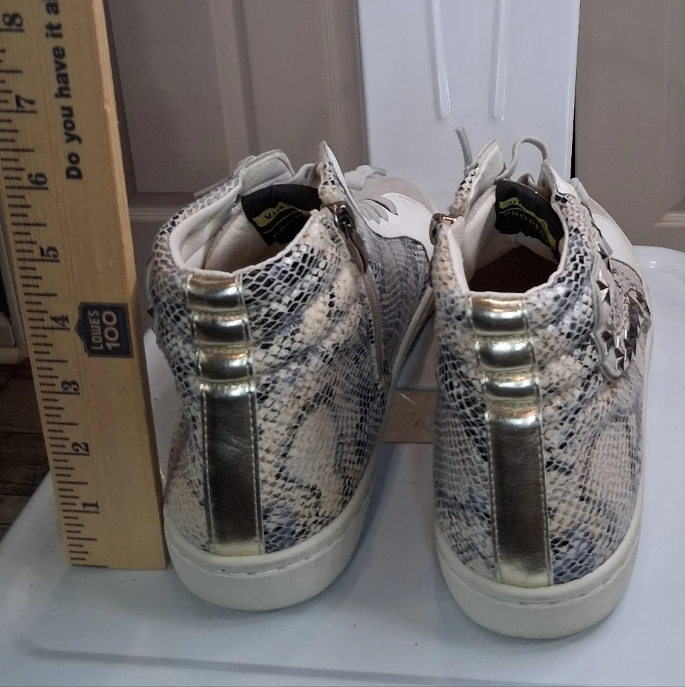 Vintage Havana Snakeskin High-Top Zip Up Star Studded Women's Sneakers Size 9